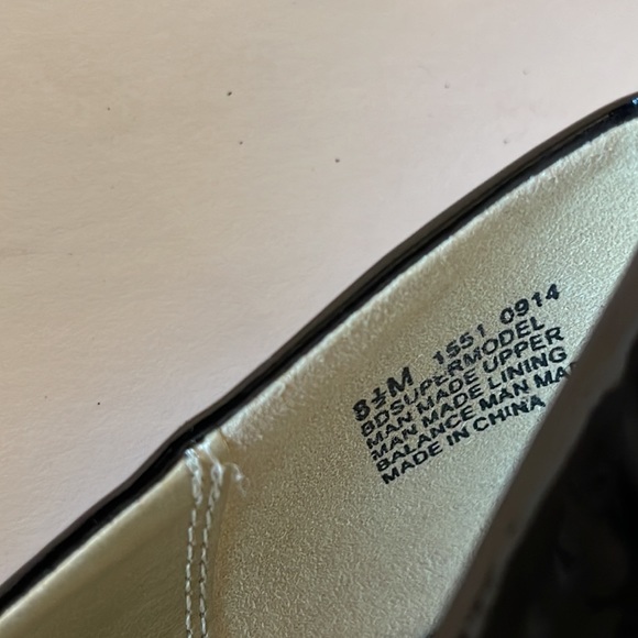 Bandolino Open Toed Black Patent Leather High Heel Dress Shoes - Picture 10 of 11